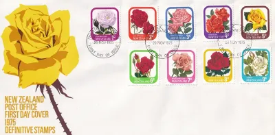 New Zealand 1975 Rose flowers, FDC New Zealand 1975 Rose flowers, FDC