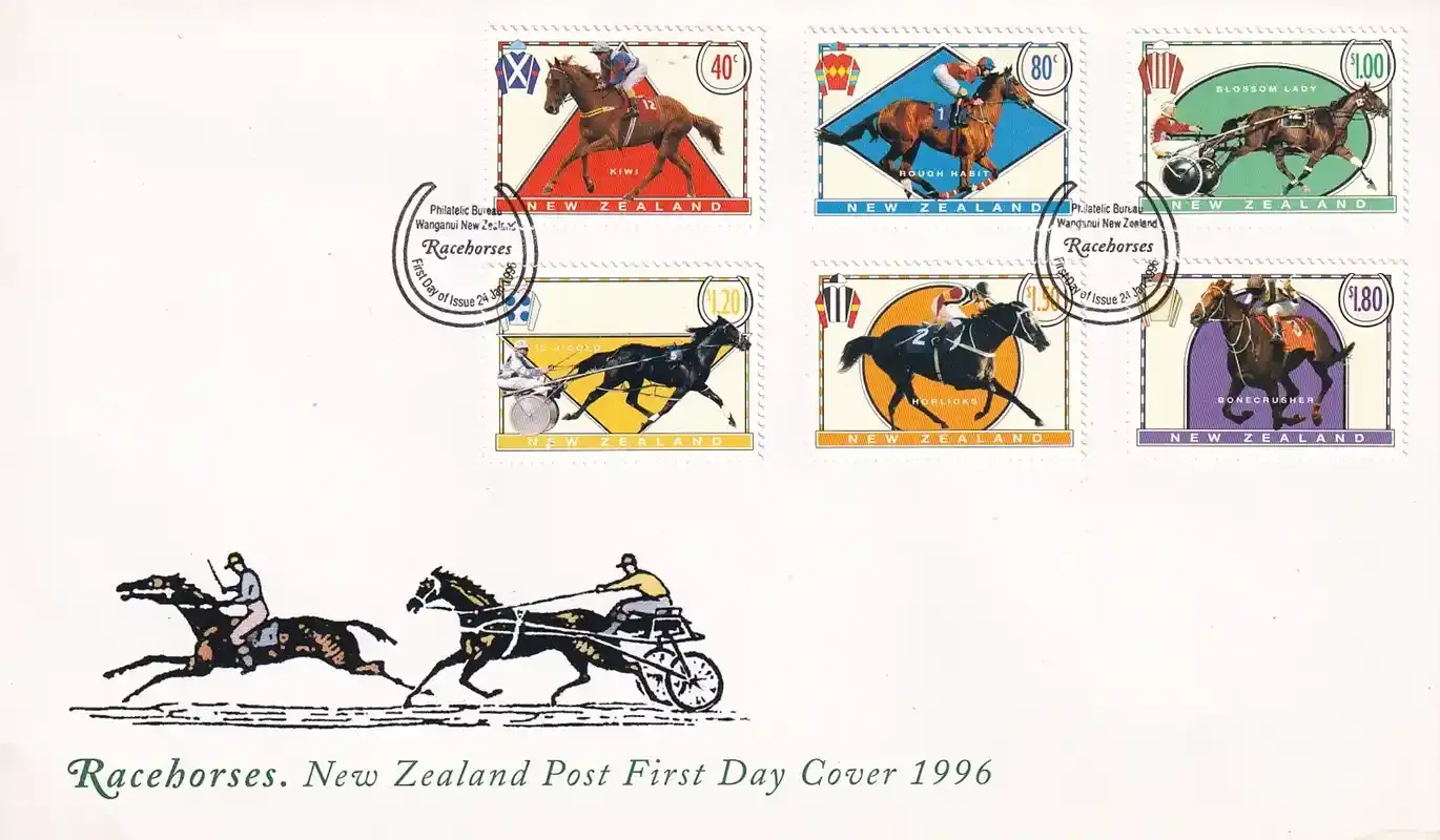 New Zealand 1996 Race Horses. FDC New Zealand 1996 Race Horses. FDC