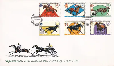 New Zealand 1996 Race Horses. FDC New Zealand 1996 Race Horses. FDC