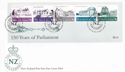 New Zealand 2004, 150 Years of Parliament. FDC New Zealand 2004, 150 Years of Parliament. FDC
