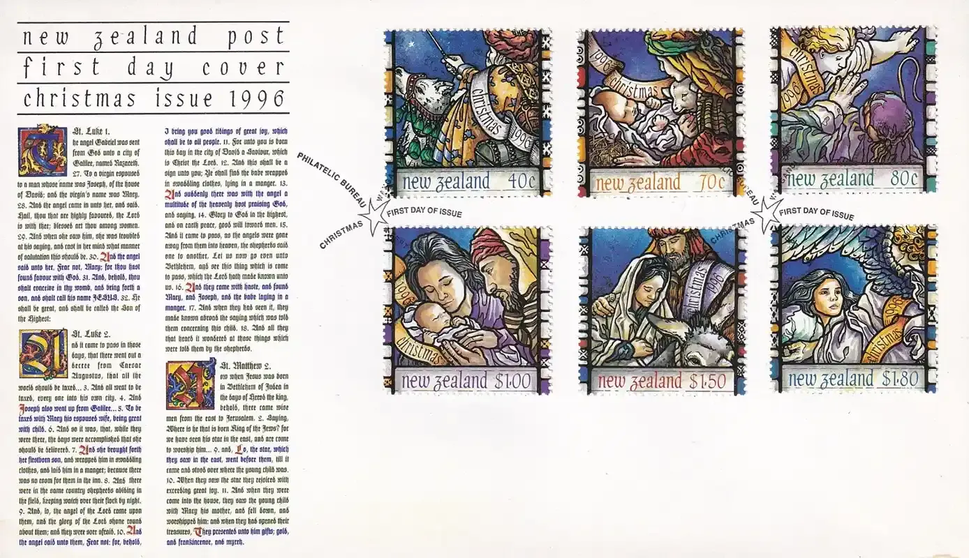 New Zealand 1996 Christmas. FDC