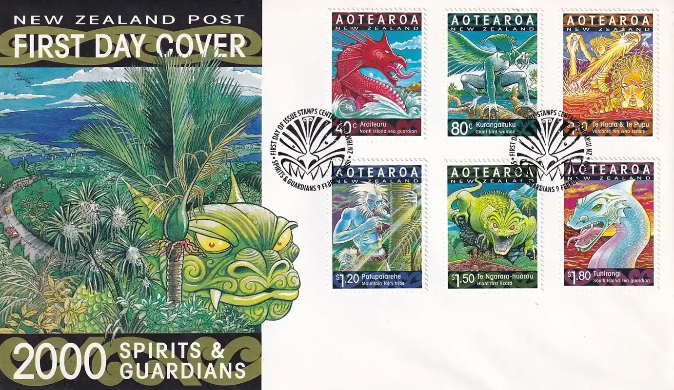 New Zealand 2000 Year of the Dragon - Spirits & Guardians. FDC New Zealand 2000 Year of the Dragon - Spirits & Guardians. FDC