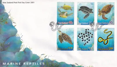 New Zealand 2001 Year of the Snake - Marine Reptiles. FDC New Zealand 2001 Year of the Snake - Marine Reptiles. FDC