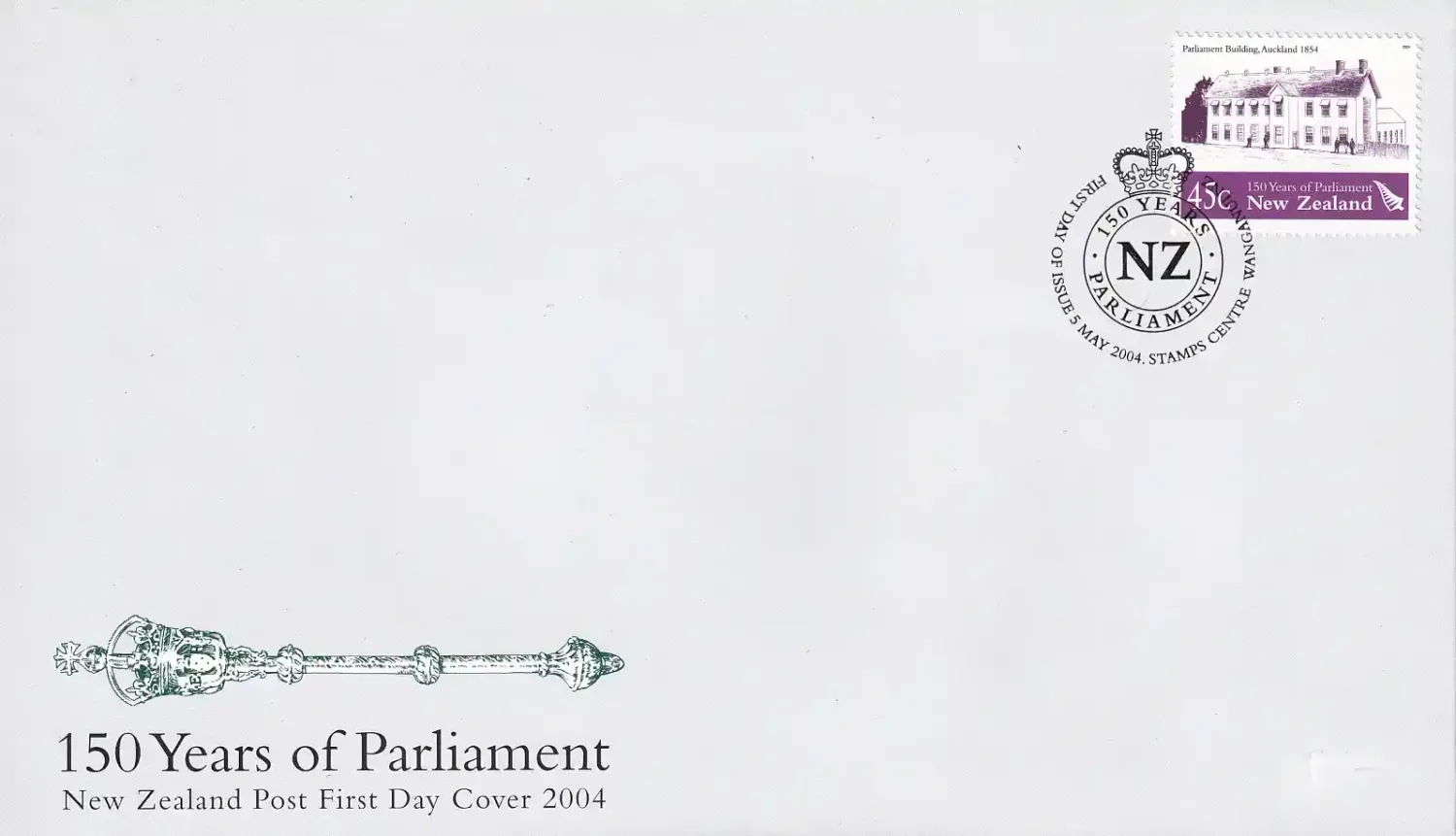 New Zealand 2004, 150 Years of Parliament. FDC