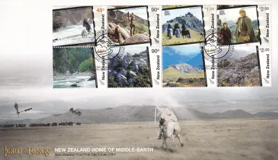 New Zealand 2004, The Lord of the Rings - New Zealand Home of Middle Earth. FDC New Zealand 2004, The Lord of the Rings - New Zealand Home of Middle Earth. FDC