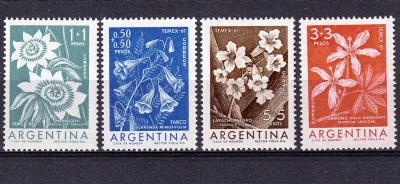 Argentina 1960 Flowers - Int Thematic Stamp Exhibition, "TEMEX". MNH(**) Argentina 1960 Flowers - Int Thematic Stamp Exhibition, "TEMEX". MNH(**)