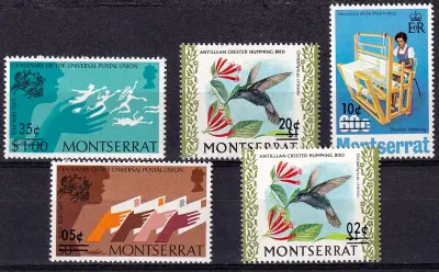 Montserrat 1974 Issues of 1970 Surcharged. (5v). MNH(**)