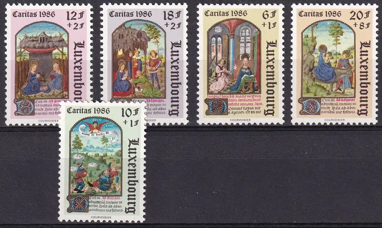 Luxembourg 1986 Book of Hours - Caritas Issue "charity". MNH(**) Luxembourg 1986 Book of Hours - Caritas Issue "charity". MNH(**)