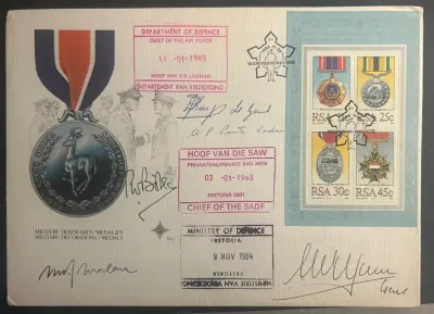 South Africa 1984 Military Medals FDC signed South Africa 1984 Military Medals FDC signed
