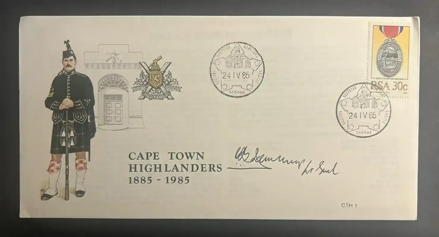 South Africa 1988 Cape Town Highlanders FDC signed South Africa 1988 Cape Town Highlanders FDC signed