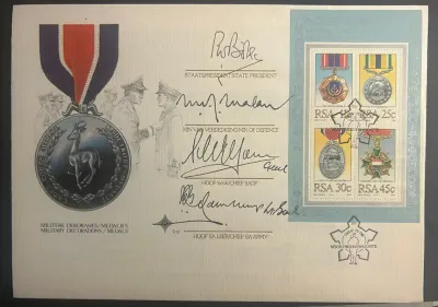 South Africa 1984 Military Medals FDC signed