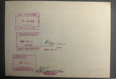 South Africa 1984 Military Medals FDC signed