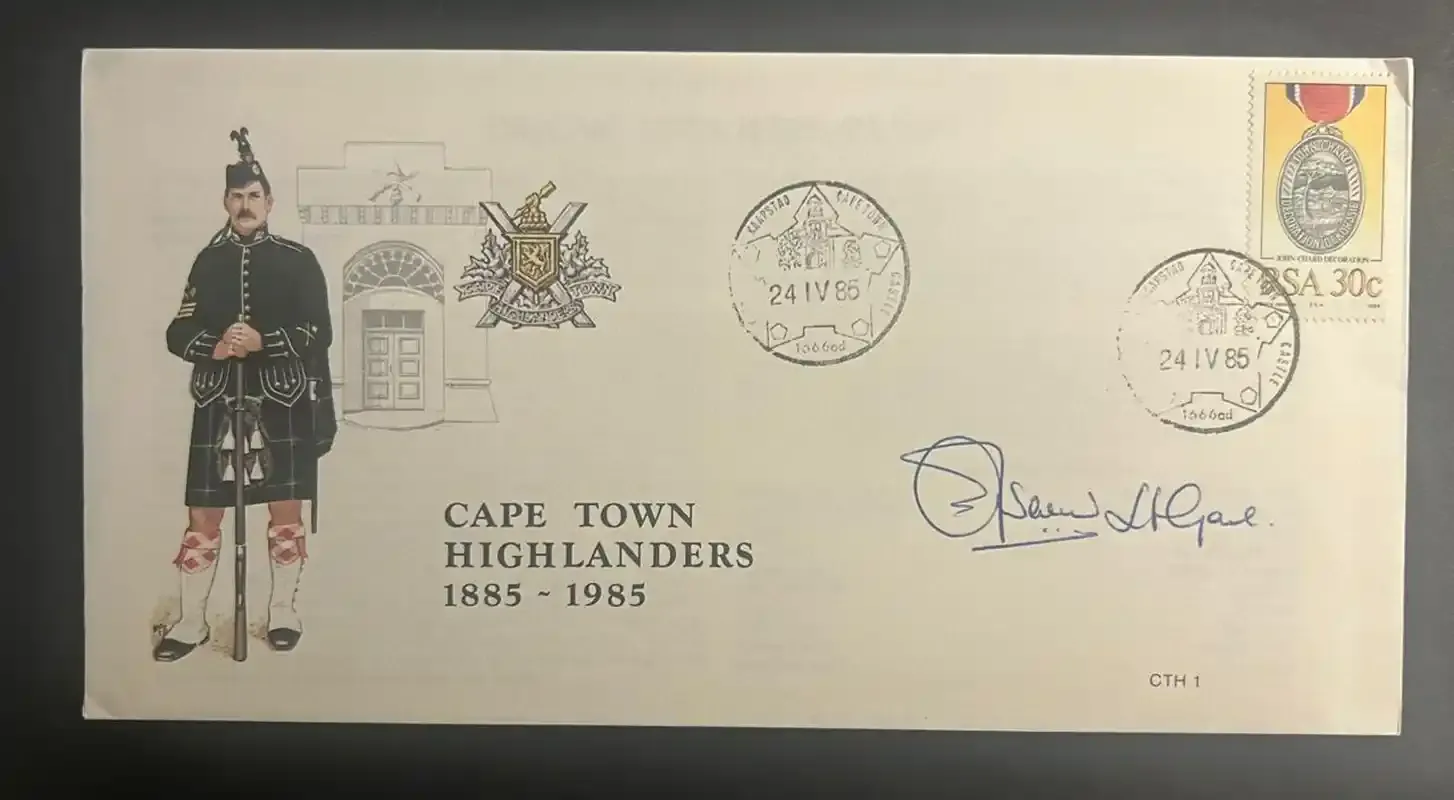 South Africa 1988 Cape Town Highlanders FDC signed South Africa 1988 Cape Town Highlanders FDC signed