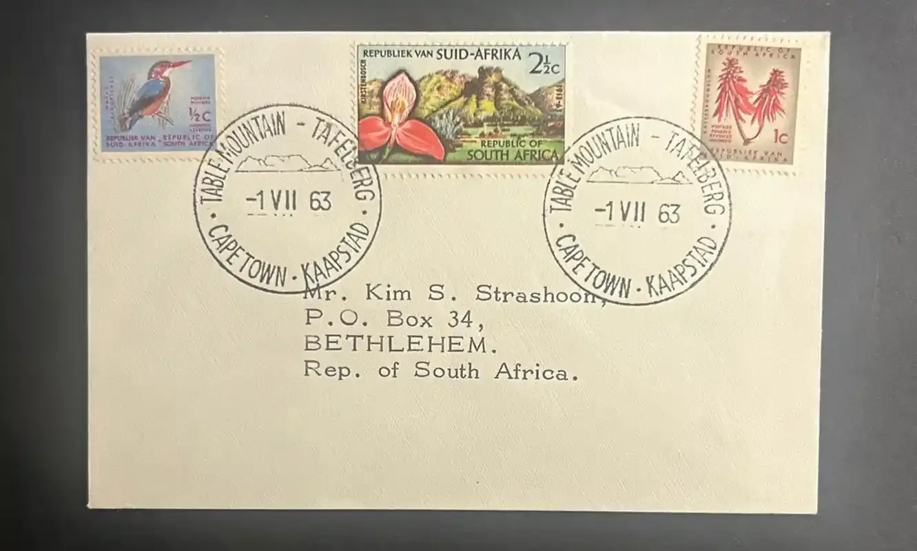 South Africa 1963 Table Mountain Postal Cancel South Africa 1963 Table Mountain Postal Cancel