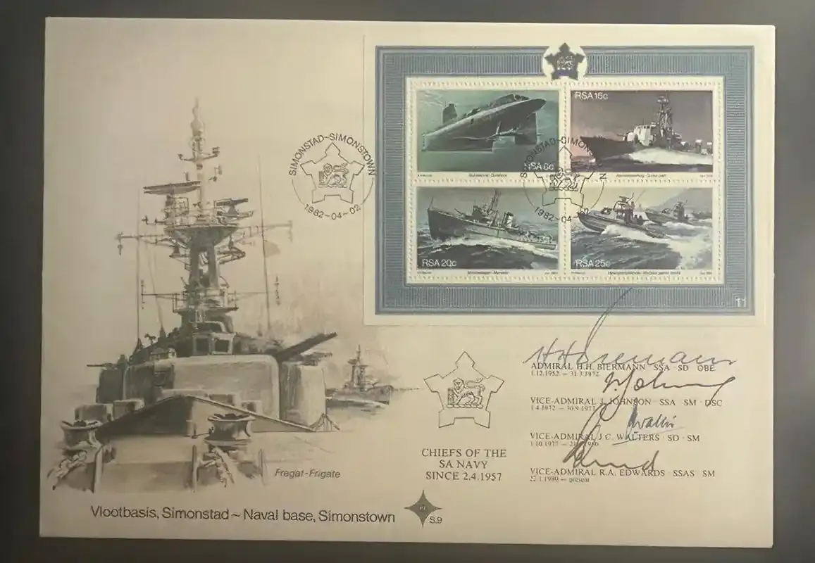 South Africa 1982 SA Navy, Signed FDC South Africa 1982 SA Navy, Signed FDC
