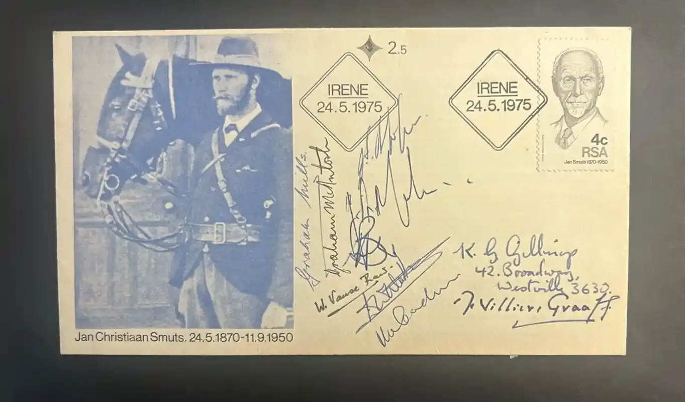 South Africa 1975 Jan Smuts FDC signed South Africa 1975 Jan Smuts FDC signed