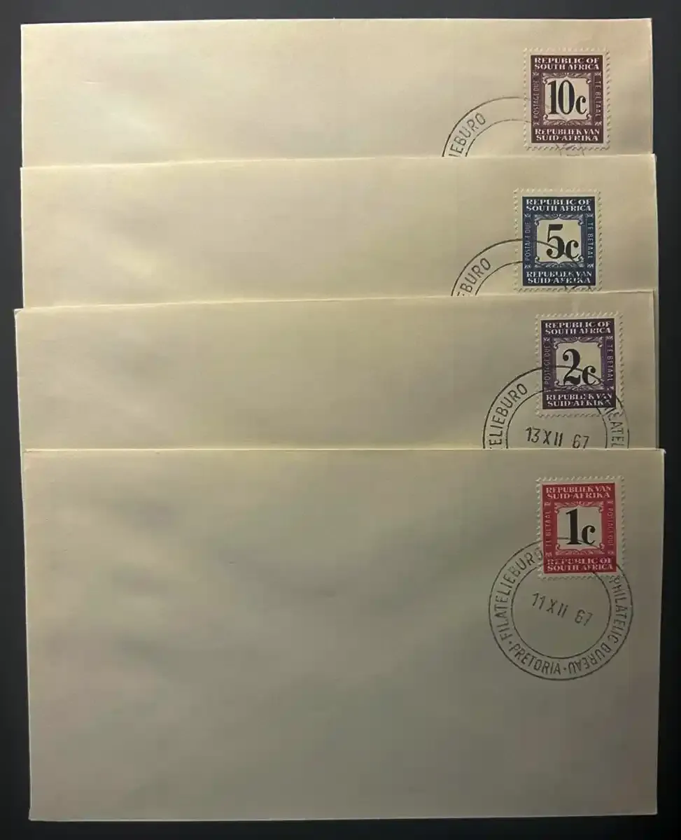 South Africa 1967 New Revenue set on covers South Africa 1967 New Revenue set on covers