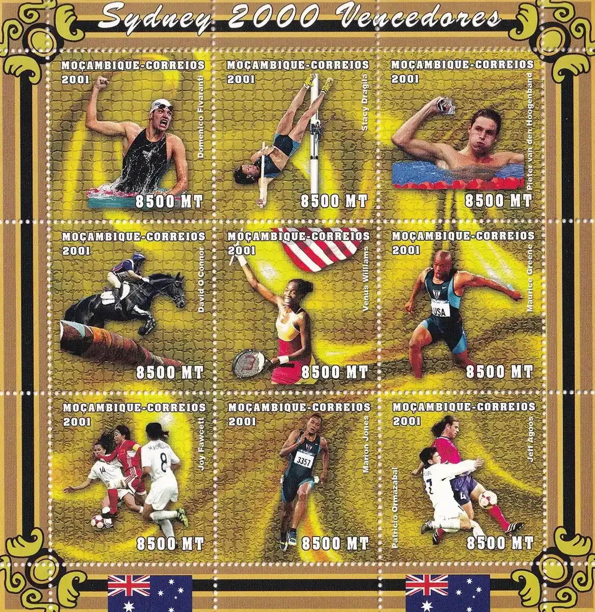 Mozambique 2001 Olympic Games - Sydney, Australia (2000) (ss/v9). MNH(**) Mozambique 2001 Olympic Games - Sydney, Australia (2000) (ss/v9). MNH(**)