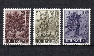 Liechtenstein 1958 Trees and Bushes (3v). MNH(**)