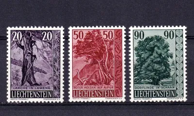 Liechtenstein 1959 Trees and Bushes (3v). MNH(**) Liechtenstein 1959 Trees and Bushes (3v). MNH(**)