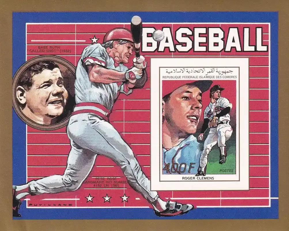 Comoro Islands 1988, Sport - Baseball. BABE RUTH. Imperf (SS/1v) MNH(**) Comoro Islands 1988, Sport - Baseball. BABE RUTH. Imperf (SS/1v) MNH(**)