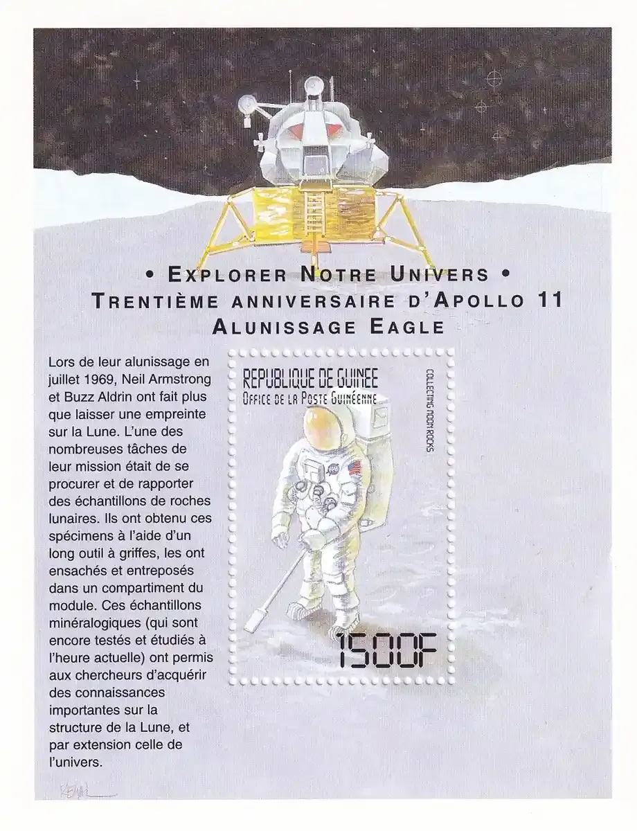 Guinea 1999 Moon landing 30th anniv (ss/v1). MNH (**) Guinea 1999 Moon landing 30th anniv (ss/v1). MNH (**)