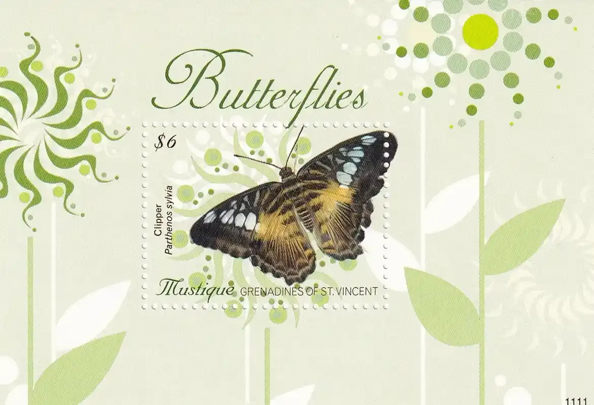 Mustique 2011 Butterflies of the Caribbean. (ss/1v). MNH(**)