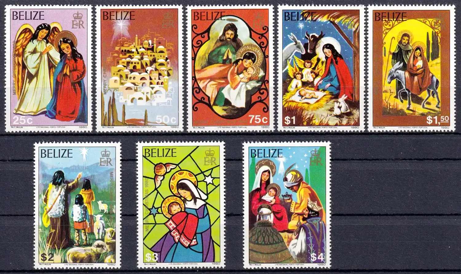 Belize 1980 Merry Christmas (8v). MNH (**) Belize 1980 Merry Christmas (8v). MNH (**)