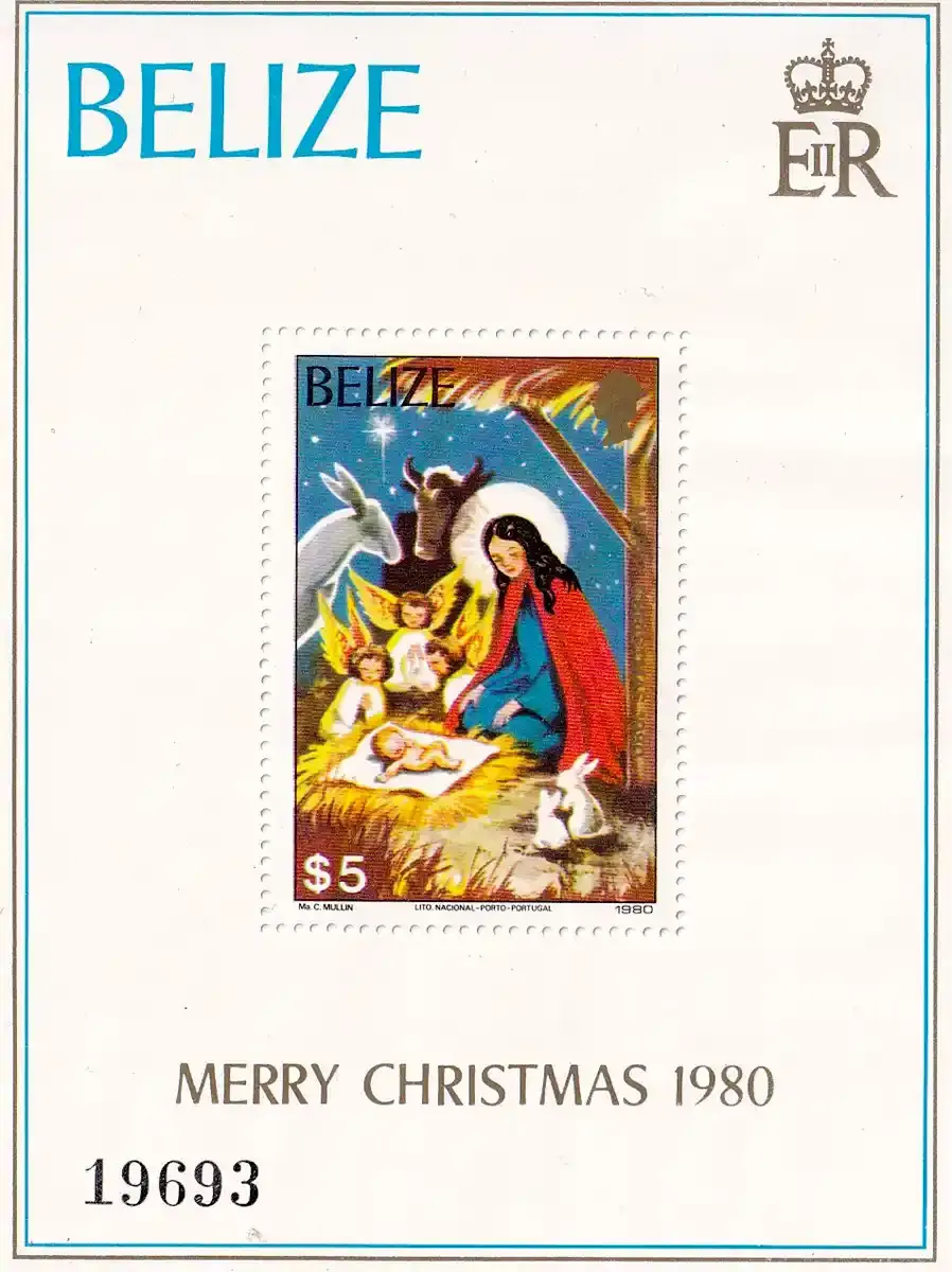 Belize 1980 Merry Christmas (ss/1v). MNH (**) Belize 1980 Merry Christmas (ss/1v). MNH (**)