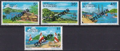 Grenadines Of St. Vincent 1975, Tourism, Petit St. Vincent set of 4 opt'd Specimen. MNH(**) Grenadines Of St. Vincent 1975, Tourism, Petit St. Vincent set of 4 opt'd Specimen. MNH(**)