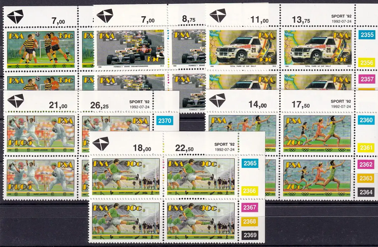South Africa 1992 Sport C/Blocks-MNH(**) South Africa 1992 Sport C/Blocks-MNH(**)