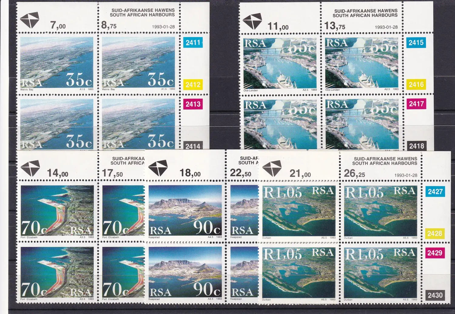 South Africa 1993 Harbours (C/Blocks)-MNH(**)