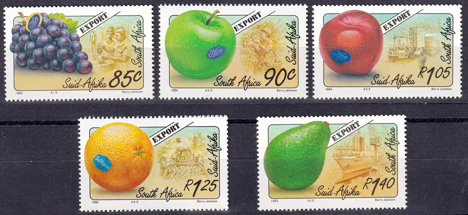 South Africa 1994 Export Fruits (5v)-MNH(**) South Africa 1994 Export Fruits (5v)-MNH(**)