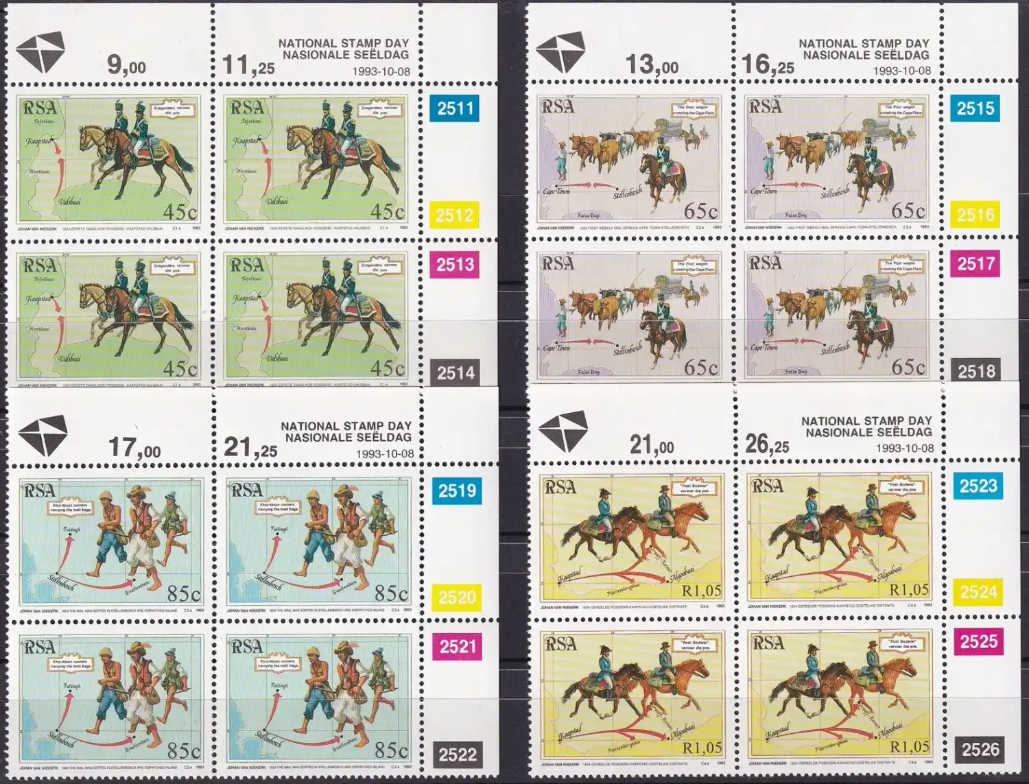 South Africa 1993 National Stamp Day - Early 19th Century Postal Services (C/Blocks)-MNH(**) South Africa 1993 National Stamp Day - Early 19th Century Postal Services (C/Blocks)-MNH(**)