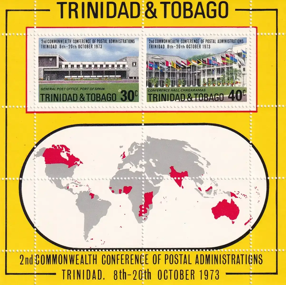Trinidad &amp; Tobago 1973 The 2nd Commonwealth Conference of Postal Administrations, Trinidad. (ss/v2)-MNH(**)