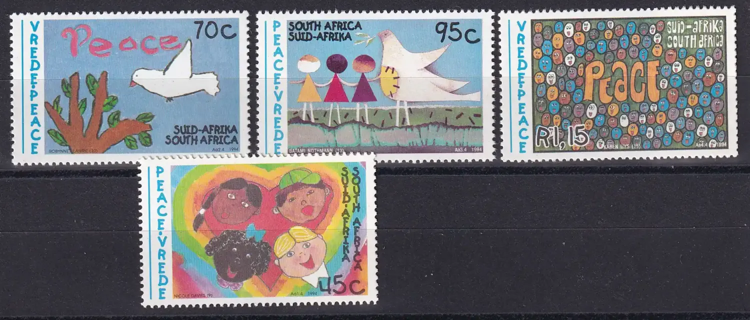 South Africa 1994 Peace Campaign - Children's Paintings (4v)-MNH(**) South Africa 1994 Peace Campaign - Children's Paintings (4v)-MNH(**)