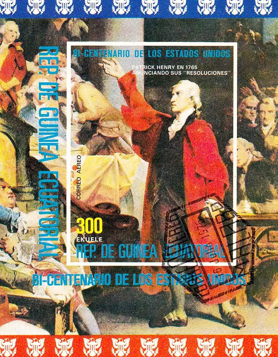 Equatorial Guinea 1975 The 200th Anniv of the Independence of the USA. (SS/1v). CTO, NH(**)
