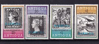 Barbuda 1979 The 100th Anniv of the Death of Rowland Hill - Antigua Postage Stamps Overprinted "BARBUDA" (4v). MNH(**) Barbuda 1979 The 100th Anniv of the Death of Rowland Hill - Antigua Postage Stamps Overprinted "BARBUDA" (4v). MNH(**)