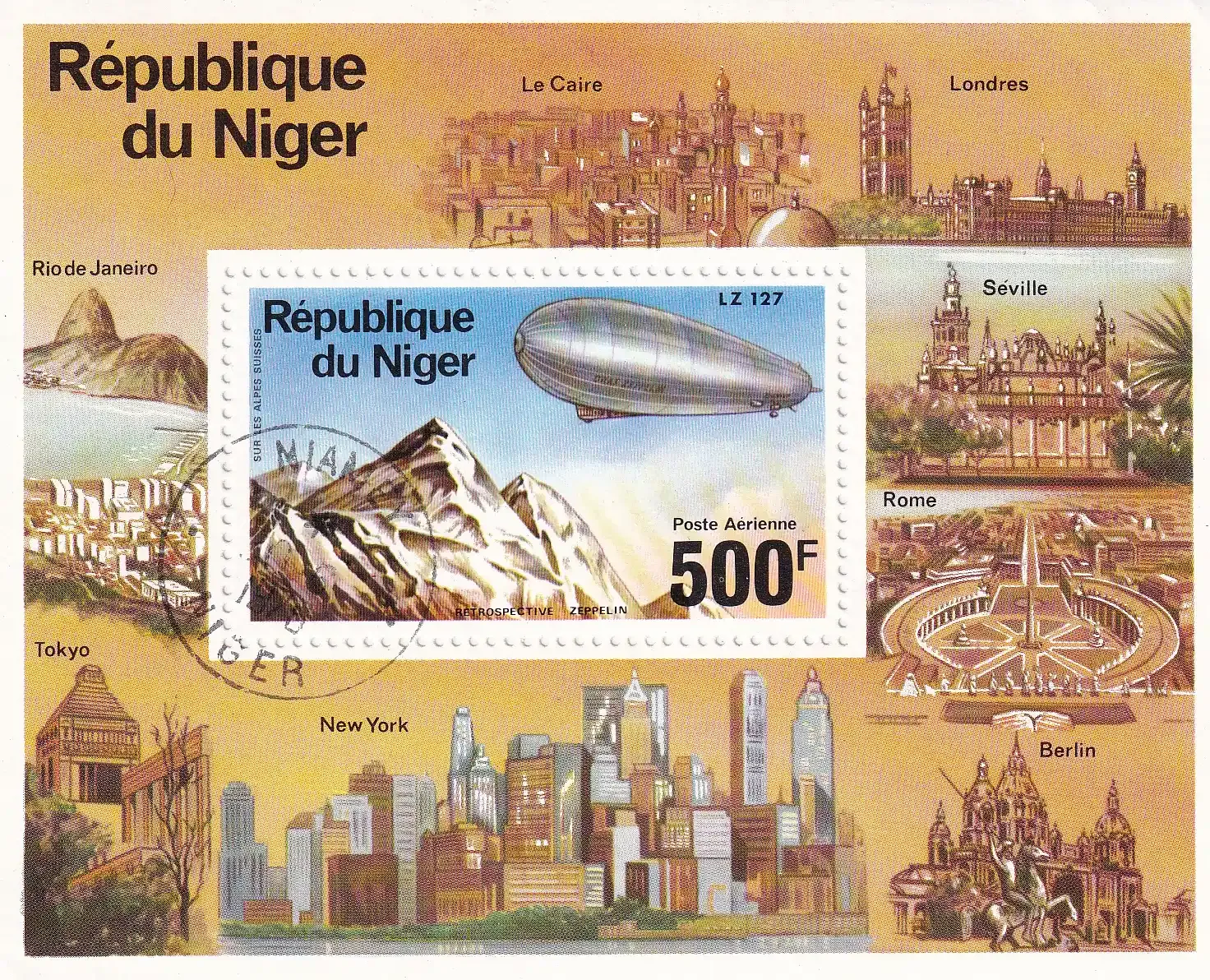 Niger 1976 Airmail - Zeppelin Airships (ss/1v). CTO, NH(**) Niger 1976 Airmail - Zeppelin Airships (ss/1v). CTO, NH(**)