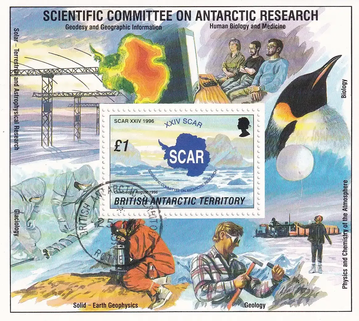 British Antarctic: 1996 SCAR research (ss/1v). CTO, NH(**) British Antarctic: 1996 SCAR research (ss/1v). CTO, NH(**)