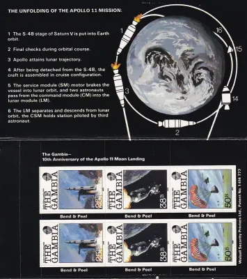 Gambia 1979 10th anniversary of the Apollo 11 moon landing. MNH(**)