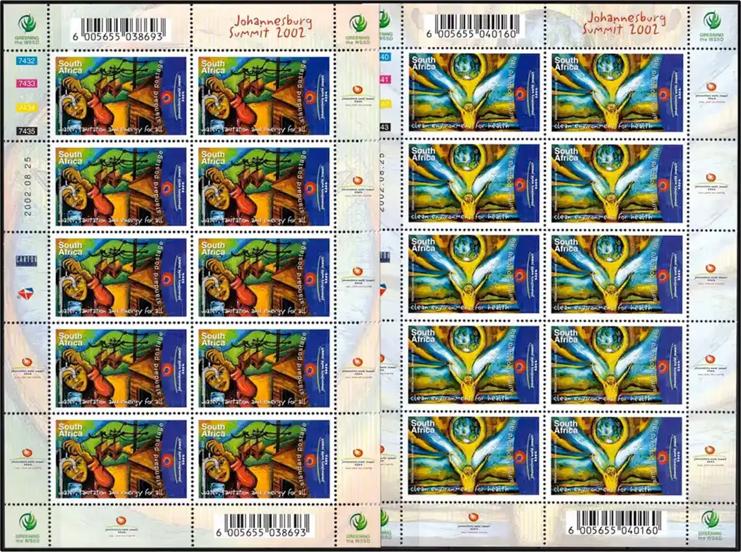 South Africa 2002 World Summit on Sustainable Development. Full Sheets x 3. MNH(**) South Africa 2002 World Summit on Sustainable Development. Full Sheets x 3. MNH(**)