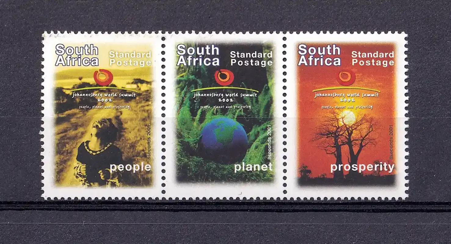 South Africa 2002 World Summit for Sustainable Development, Johannesburg (Strip/3v). MNH(**) South Africa 2002 World Summit for Sustainable Development, Johannesburg (Strip/3v). MNH(**)