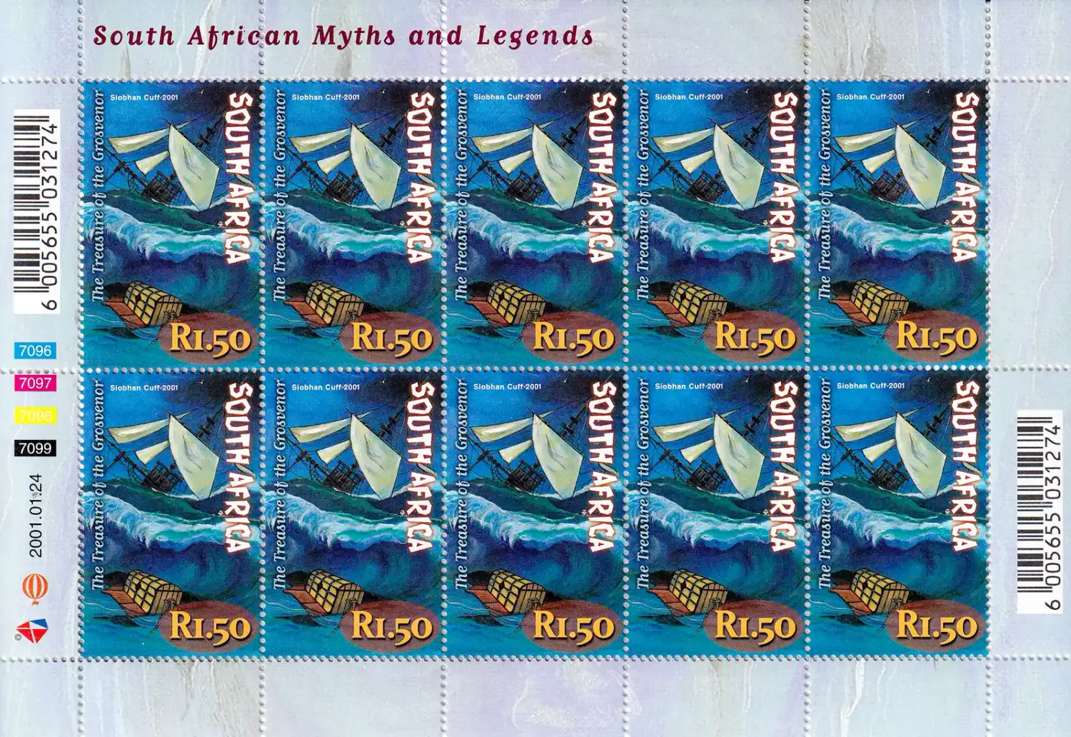 South Africa 2001 South African Myths and Legends. Full Sheets x 5. MNH(**) South Africa 2001 South African Myths and Legends. Full Sheets x 5. MNH(**)