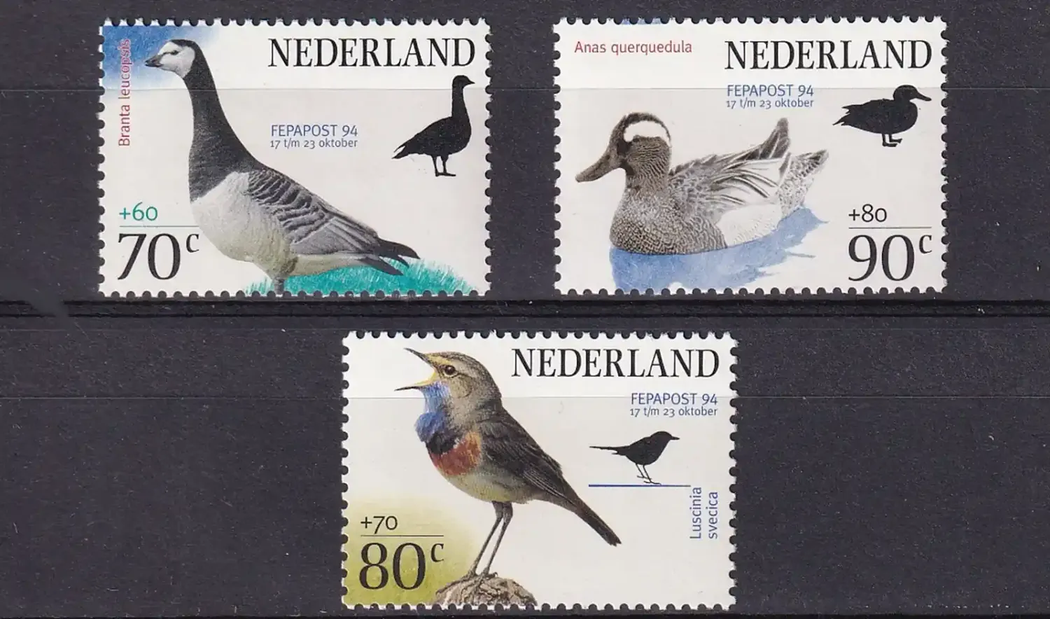 Netherlands 1994 Birds - International Stamp Exhibition "FEPAPOST '94" - The Hague, Nederlands (3v) MNH(**)