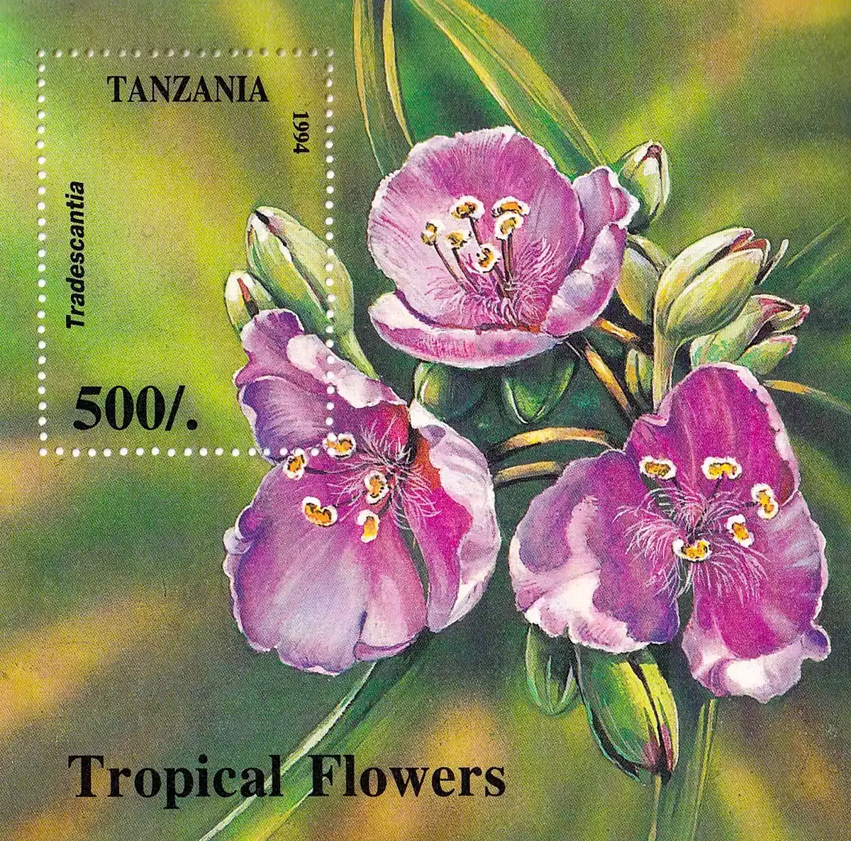Tanzania 1994 Tropical Flowers (ss/1v). MNH(**) Tanzania 1994 Tropical Flowers (ss/1v). MNH(**)