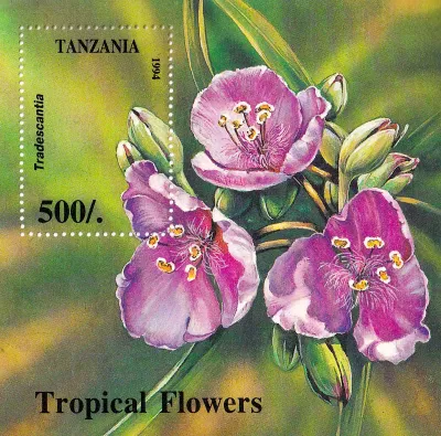 Tanzania 1994 Tropical Flowers (ss/1v). MNH(**) Tanzania 1994 Tropical Flowers (ss/1v). MNH(**)