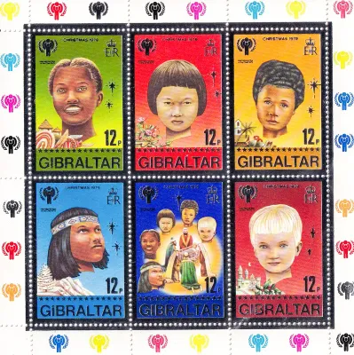Gibraltar 1979 Christmas - International Year of the Child (ss/6v). MNH(**)