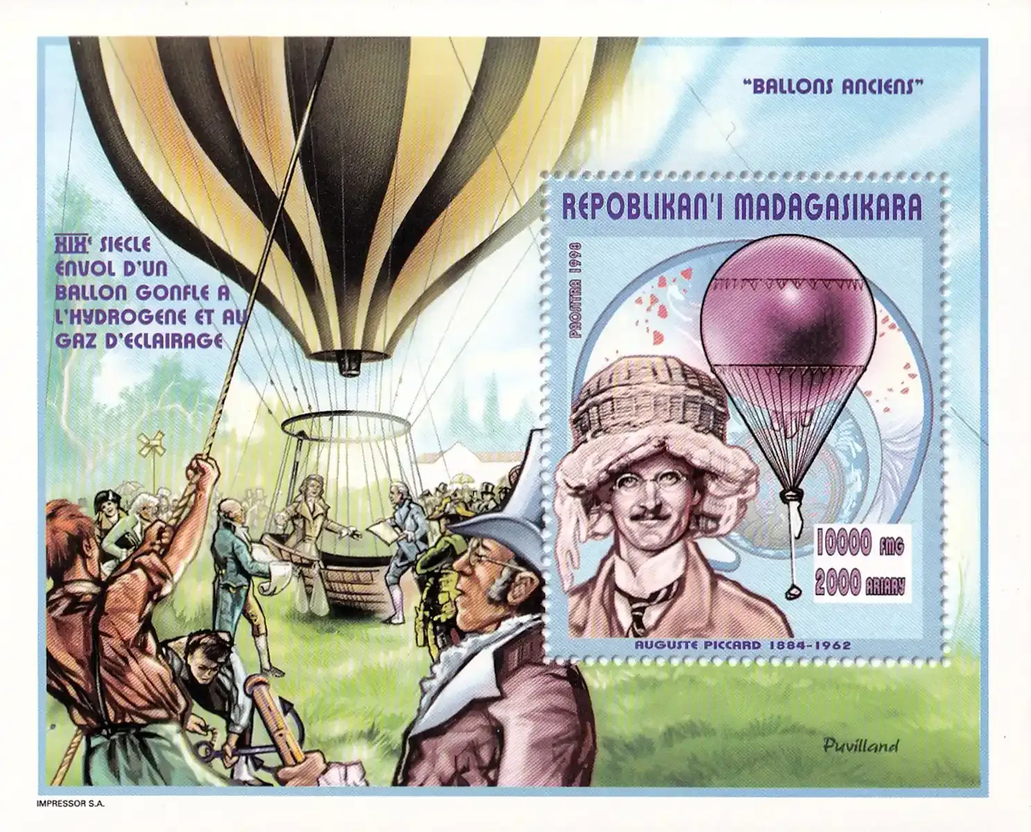 Madagascar 1998 History of Balloon Flight. (ss/1v)-MNH(**) Madagascar 1998 History of Balloon Flight. (ss/1v)-MNH(**)