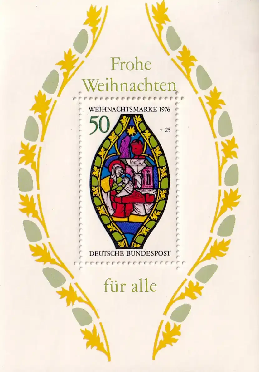 Germany 1976 Christmas Stamp (ss/1v). MNH(**) Germany 1976 Christmas Stamp (ss/1v). MNH(**)
